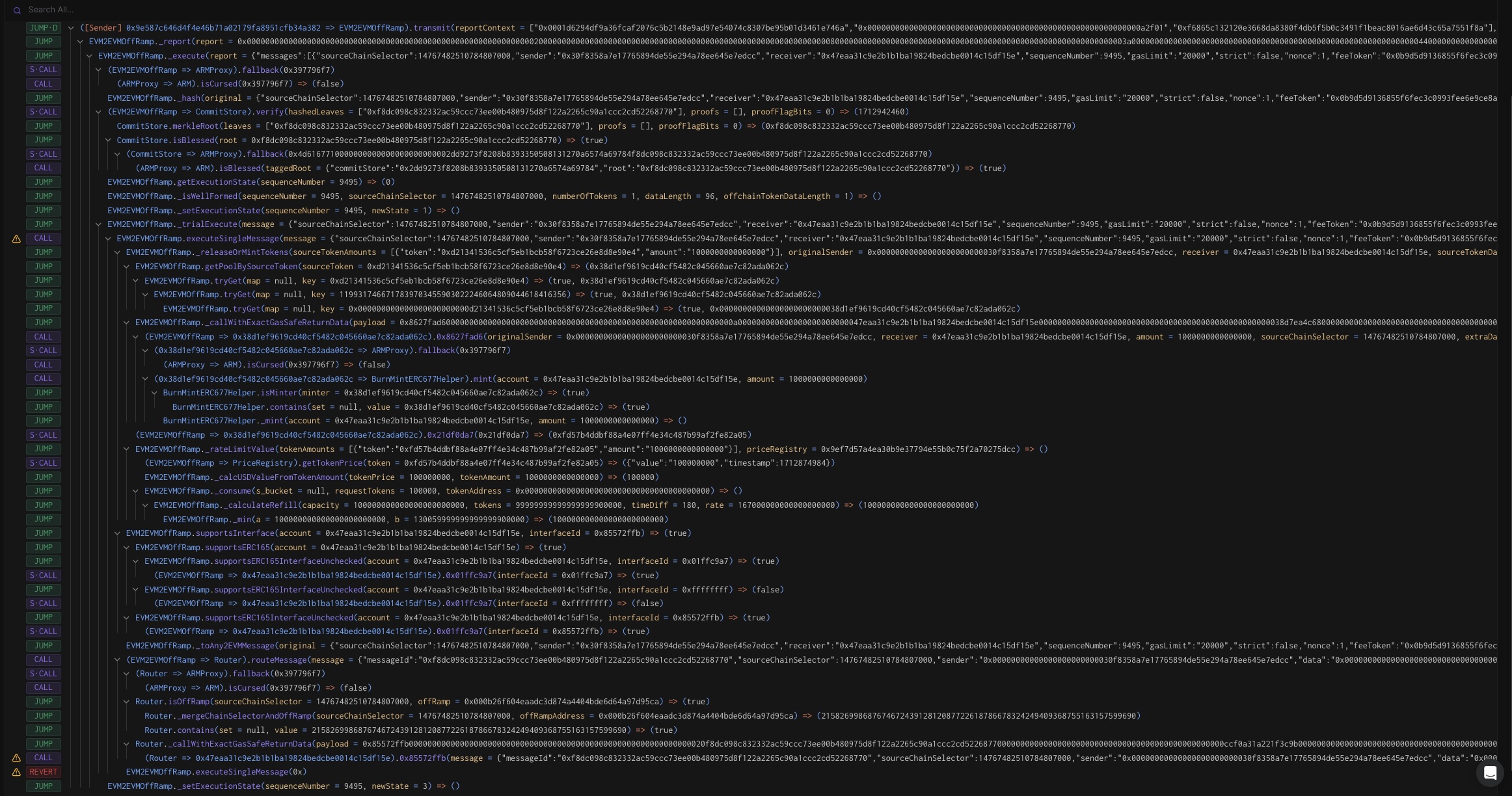 Chainlink CCIP Sepolia open in Tenderly